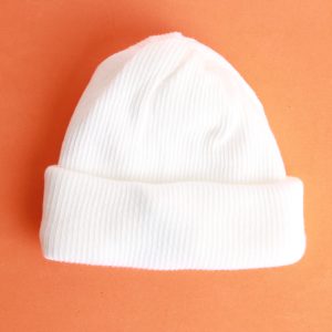 Crisp White Essential Beanie – Clean & Modern