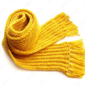 Sunny Marigold Ribbed Knit Scarf – Bright & Cheerful