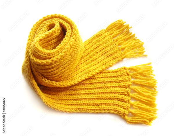 Sunny Marigold Ribbed Knit Scarf – Bright & Cheerful
