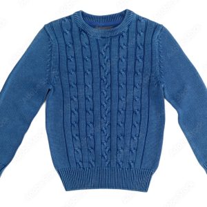 Ocean Ridge Cable-Knit Sweater – Classic Blue